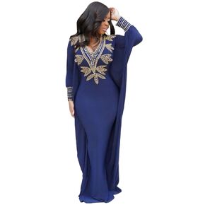 Beautiful modest Caftan for women Kaftans lounge dress plus curvy maternity outfit for photoshoot nightgowns formal casual cocktail evening wear (blue, One size fit from Small until XLarge size)