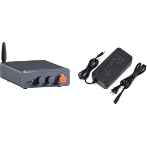 Fosi Audio 48V 5A Power Adapter Supply and BT20A Pro 300W x2 TPA3255 Bluetooth 5.0 Home Audio Stereo 2 Channel Amplifier