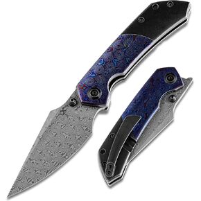 Kansept fenrir جيب سكاكين قابلة للطي للرجال للنساء edc camping سكاكين قابلة للطي 3.48''CPM-S35VN Harpoon Blade مع مقبض Titanium الألياف الكربونية المقطعة ومقطع ti for Sprots في الهواء الطلق كل يوم كاري K1034A1