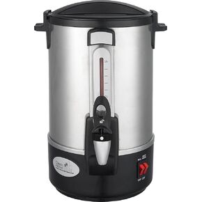 Classic Kitchen 28 Cup Capacity Hot Water Boiler Urn with Twisloc˜ Safety Tap, Stainless Steel Spout, Stainless Steel Double Wall, Dual Heating Elements Quick Heating/Keep Warm