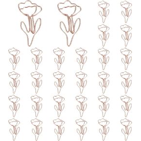 PATIKIL Cute Paper Clip, 30Pcs Flower Shape Paper Clip Metal Funny Bookmarks Planner Clips Clamp for Home Office Supplies Desk File Organization Wedding Decoration, Gold in Saudi Arabia