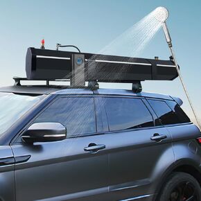 Pressurized Water Tank,Roof Rack Shower Solar Car Shower,6.6 Gal/30L,Roof Rack Water Tank Off-Road Vehicles,Pick-Up Trucks,SUV,Mounts to Roof Racks