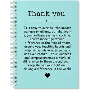 Thank You Gold Hardcover 160 Pages Spiral Notebooks, Funny Thank You Gift for Women Men Coworkers Leader Mentor, Appreciation Gifts for Employees, Thanksgiving Gifts for Colleagues Leaders