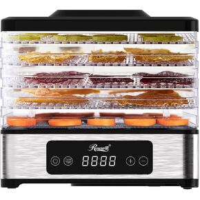 Rosewill Compact Food Dehydrator, 5 Stackable Trays with Adjustable 48H Timer and Temperature Control - Electric Food Preserver for Jerky, Fruits, Veggies, Meat & Dog Treats