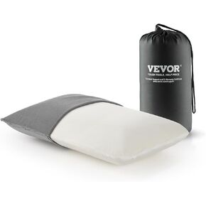 VEVOR Memory Foam Double-Sided, Portable Backpacking Pillows with Removable & Washable Cover and Storage Bag, Perfect for Camping, Air Travel, Hiking, Office, Gray