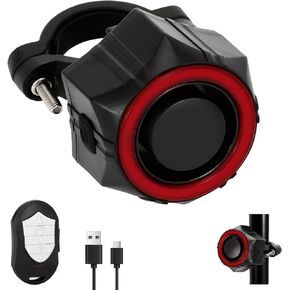 USB Rechargeable Bike Alarm with Remote - 110dB Loud Wireless Best Anti Theft Vibration Motorcycle Alarm, IP65 Waterproof Bicycle Alarm, Alarm System for Ebikes Moto Ebike Bicicletas Bikes Scooter