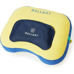 Ballast Cool Combo Beach Pillow - One Inflatable Pillow + One Cooling Pack Bundled Together, The Best Way to Chill at The Beach, Pool, Or Camping (Sunshine Yellow)