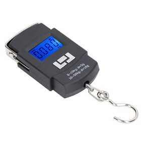 Joyzan Digital Fish Scale, Hanging Luggage Weighing Scale Backlit LCD Pocket 110lb Portable Hook Measuring Tape Electronic Balance Men Home Outdoor Farm Gifts Hunting Multi Units Kg Oz Lb Jin