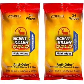 Scent Killer Field Wipes (48 Pack), Gold (1295)