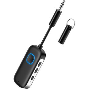 Bluetooth 5.3 Transmitter/Receiver for up to 2 AirPods / 2 Other Headphones,with 3.5mm Jack AUX Adapter for Gym Equipment,TVs,Car System,Gaming Consoles and Speaker/Phone/Tablet/PC/Home Stereo