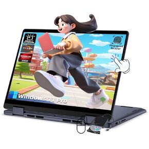 Dell Inspiron 14 2-in-1 Laptop - 14" FHD Touchscreen, AMD Ryzen 5 8640HS, 16GB DDR5 RAM, 1TB SSD, Backlit Keyboard, Fingerprint Reader, Windows 11 Pro, Office Lifetime License, CD/DVD Drive