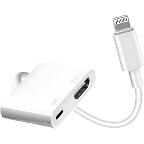 [MFi Certified] Lightning to HDMI Adapter for iPhone Digital AV Adapter 1080P HD Video HDMI Sync Screen Connector Cable with Charging Port for iPhone 14 13 12 11 X 8 7 iPad on HDTV/Projector/Monitor