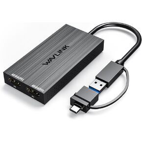 WAVLINK USB 3.0/USB C to Dual HDMI Splitter 4K@60Hz Extended Display for Dual Monitors, DisplayLink Adapter Compatible with Mac M1/M2/M3, Windows 10/11, Chrome OS (Driver Required)