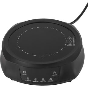 800W Portable Electric Hot Plate, Mini Stove with 8 Power Levels and Timer for Tea, Coffee, Boiling Water (White)