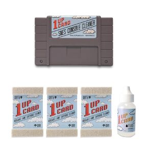 1UPcard Cleaning Kit Compatible With SNES (Super Nintendo) Console And Video Game Cartridges
