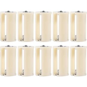 10Pcs 3 AA to D Size Cell Parallel Battery Conversion Adapter Holder Switcher 1.5V Output Battery Convertor Cases Box (White)