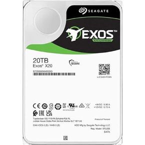 Seagate Exos X20 ST20000NM003D 20 TB Hard Drive - Internal - SAS (12Gb/s SAS) - Conventional Magnetic Recording (CMR) Method
