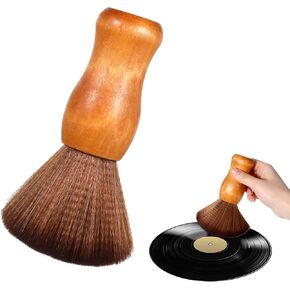 Record Cleaning Brush, Anti Static Record Brush, Vinyl Dust Remover Brushs with Ultra-Fine Fiber Bristles for Vinyl Album Care, Non-Slip Wooden Handle