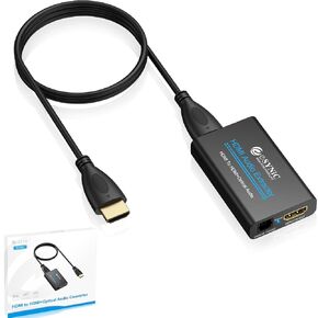 eSynic 4K@30Hz HDMI Audio Extractor Portable Optical Audio Extractor Plug&Play to Optical Adapter Support Dolby/DTS 5.1 for Fire TV Stick PS4 (HDTV Cannot be Used as an HDMI Input Source