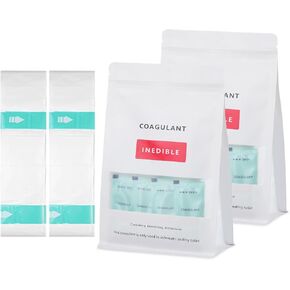 Refill Bags and Coagulant for Modiwell Dry flush Toilet - 60 Uses [ New Upgraded, 100% Odor Resistant ]
