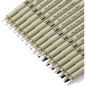 Mr. Pen- Drawing Pens for Artists, 16 Sizes, Black Multiliner, Artist pens, Micro Pens for Drawing, Ink Pens for Drawing, Sketch Pens, Micro Pen, Fineliner Pens, Bible Journaling Pens