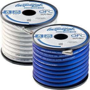 Install Link 8 Gauge Marine Power Wire, Pure Tinned OFC Copper (25ft x 2 Spools = 50ft)
