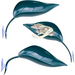 Leopard Gecko Tank Accessories，Turtle Tank Decor，Frog Tank Accessories，Basking Platform for Bearded Dragons with Suction Cups（3PCS） (Light Blue)