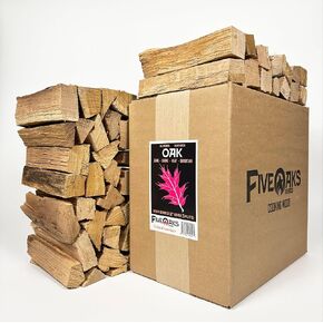 Pizza Oven Wood Kiln Dried Mini Split Oak 8"" inch Long Pizza Wood for Cooking, Grilling or Smoking 1,248 cu. in. of Oak Wood for Mini Wood Stove Cooking Wood, Smoking Wood, Brown