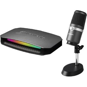AVerMedia HDMI Capture Card for Video Streaming and Gaming, VRR Support and HDR 4K, HDMI 2.1 Capture Card & USB Multipurpose Microphone, for Recording, Streaming or Podcasting