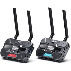 TIMBOOTECH Wireless Video Transmitter and Receiver with OLED Screen, 1080P 60FPS, 5.8GHz, 1000FT Range 0.06s Latency, Smart Channel, Up to 4 Receivers & Loop-Out HDMI Wireless System for Live Stream