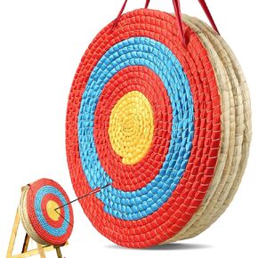 VEVOR Straw Archery Target, 5 Layers 20" Arrow Target, Traditional Solid Round Archery Target Shooting Bow, Hand-Made Arrows Target, Coloured Rope Target for Backyard Outdoor Hunting Shooting Practice