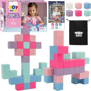 TOY Life 64 Pcs Magnetic Blocks for Kids Ages 3-5, Magnetic Building Blocks for Toddlers, Magnetic Blocks for Kids Ages 4-8 Girls & Boys, Educational Learning Building Toys for Age 3 4 5 6 7 8-12