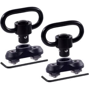 QD Mount Swivel, 2 Pack Quick Detach 1.25" Push Button QD Swivels Adapter Base Attachment for Mlok Rail System