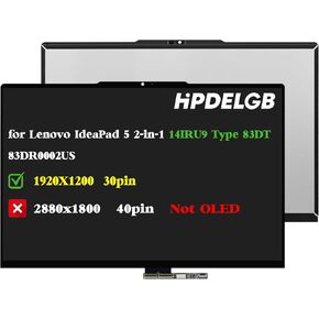 Replacement for Lenovo IdeaPad 5 2-in-1 14IRU9 Type 83DT FHD 1920x1200 30Pin Laptop LCD Touch Screen Digitizer Assembly Bezel Panel
