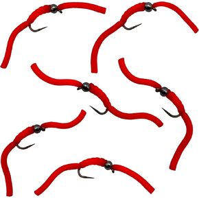 Squirmy Wormy Fly Fishing Set – Barbless Wet Worm Flies for Trout, Panfish, Bass