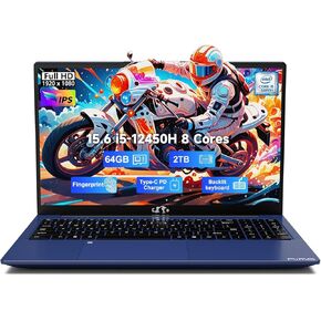 NIMO 15.6" FHD-IPS-Business Laptop, 8 Cores Intel i5-12450H 32GB RAM 1TB SSD(Beat i7-11800H, Up to 4.4 GHz) Computer with 100W Type-C Fingerprint Backlit Keyboard WiFi-6 Numpad Win 11