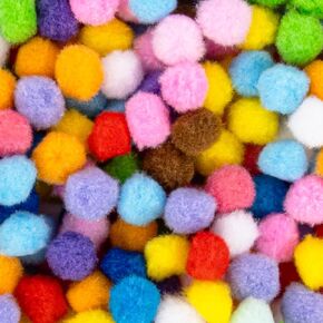 RAINFLOW 800 Pcs Small Pom Poms for Crafts - Craft Pompoms Balls,pompones para llaveros,Assorted Bright Color Bulk Arts and Making Hobby Supplies,Holiday Party,Christmas Decor,1/2 Inch