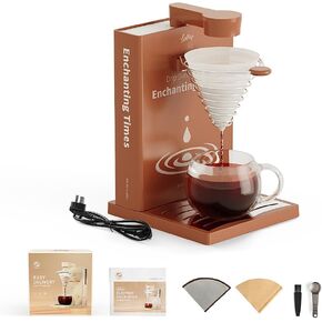 Portable Detachable One Cup Coffee Maker,Automatic Pour Over Coffee Maker, Portable Drip Coffee Maker with Reusable Filter for Home,Office,Hotel,Traveling or Business Trip,300ml,10oz