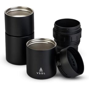Nest Pour Over Coffee Kit, Transportable and Compact Pour Over Kit with Two 10 oz Double Walled Mugs