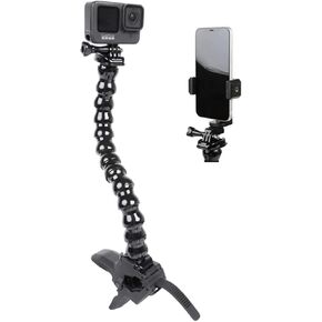PellKing Jaws Flex Clamp Smartphone Mount with Adjustable Gooseneck（13 Sections） Compatible with iPhone Samsung,and GoPro Hero 9,8,7,6,5,4, 3+, 2, 1, DJI Osmo Action Camera and Most Action Cameras