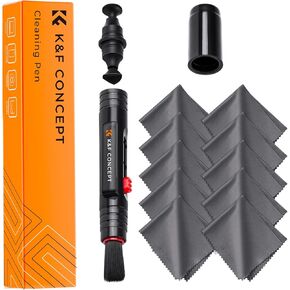 K&F Concept 10 Pack Lens Cleaning Cloth，Lens Cleaning Pen with Soft Brush, Double-Sided Carbon Head for Camera Lens, Optical Lens, Glasses
