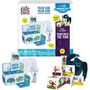 CreateOn Eric Carle Polar Bear with Head to Toe Bonus Set Magnetic Tiles, Building Set for Kids, Magnetic Building Toys for Kids, STEM Toys for Boys and Girls Ages 3+, 24 Piece