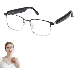 Smart Bluetooth Glasses,for Women Men with Speaker,Perfect for Indoor Outdoor,Built-in Microphone for Android iOS (Gold frame)