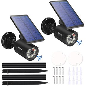 Solar Lights Outdoor Motion Sensor Fake Camera 360° Rotatable Solar Flood Lights IP67 Waterproof Security Lights 1200LM for Barns Garden Driveway Path Landscape Yard(1pack)