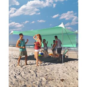 TOURIT Beach Tent Sun Shelter 11x11ft, UPF50+ Protection Beach Canopy Tent Sun Shade with Windproof Design, Outdoor Canopy for Camping, Fishing, Backyard, Green
