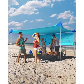 TOURIT Beach Tent Sun Shelter 11x11ft, UPF50+ Protection Beach Canopy Tent Sun Shade with Windproof Design, Outdoor Canopy for Camping, Fishing, Backyard, Green in Kuwait