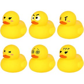 Rubber Ducks, 2.17" The Finger Rubber Duck, Ducks Funny Rubber Cute Small Rubber Ducks Toys Car Accessories for Bathroom Car Dashboard Decorations(6 Pcs)