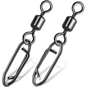 9KM DWLIFE Fishing Speed Clips 50Pcs Quick Change Fishing Swivels & Snaps Topwater Speed Clips Barrel Swivels Fishing Tackle Saltwater Fishing