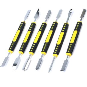 Metal Crowbar 6 Piece Set, Mini Multi Home Appliance Disassemble Installation Repair Tool with Double Head and Non-Slip Handle for Mobile Phones Laptops and Electronic Devices
