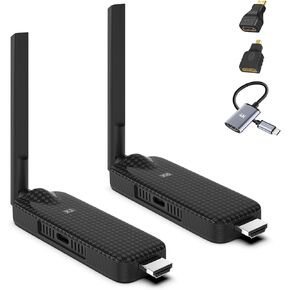 Wireless HDMI 4 Receiver and Transmitter USB-C Extender Kit,Plug & Play 165FT Portable 2.4G/5G Wirelessly Simultaneous Expansion for Multiple Screens from Laptop and Camera to TVs,Projectors